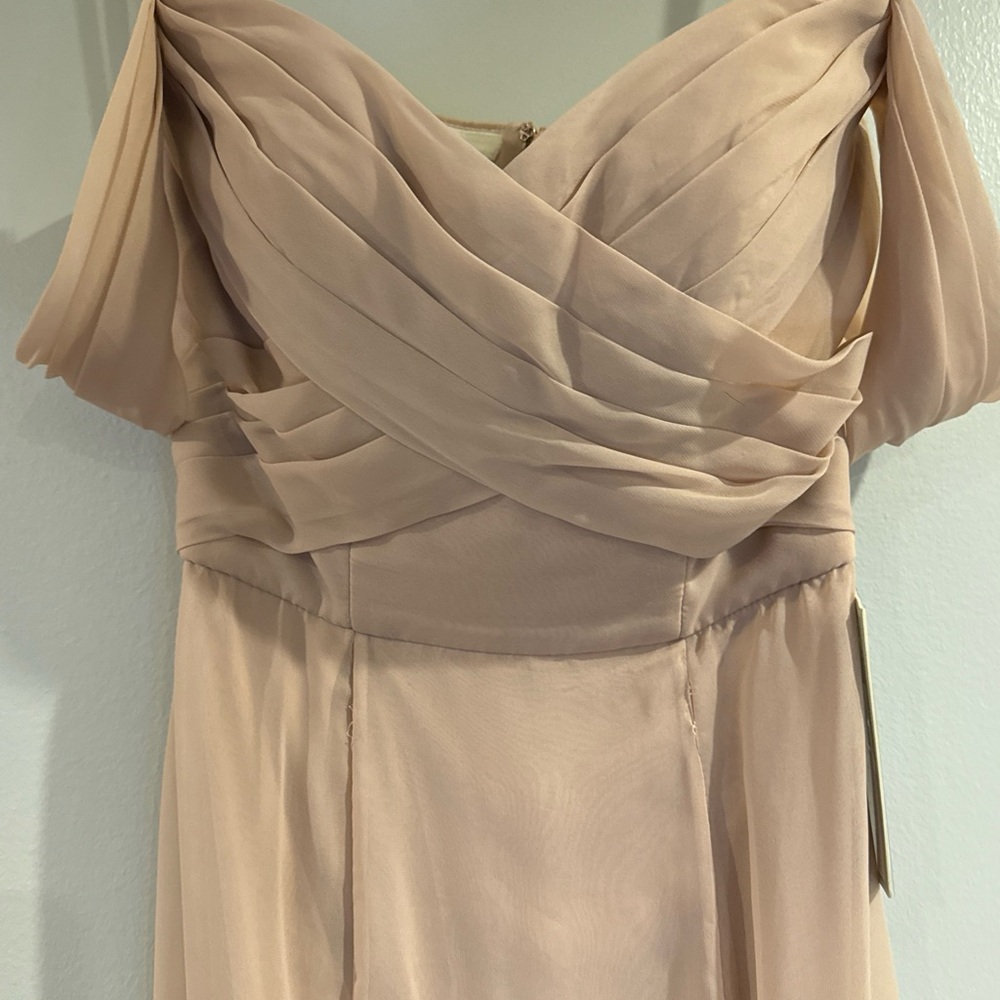 RENZ handmade bridesmaid gown- blush/pink off the shoulder size 0 NWT